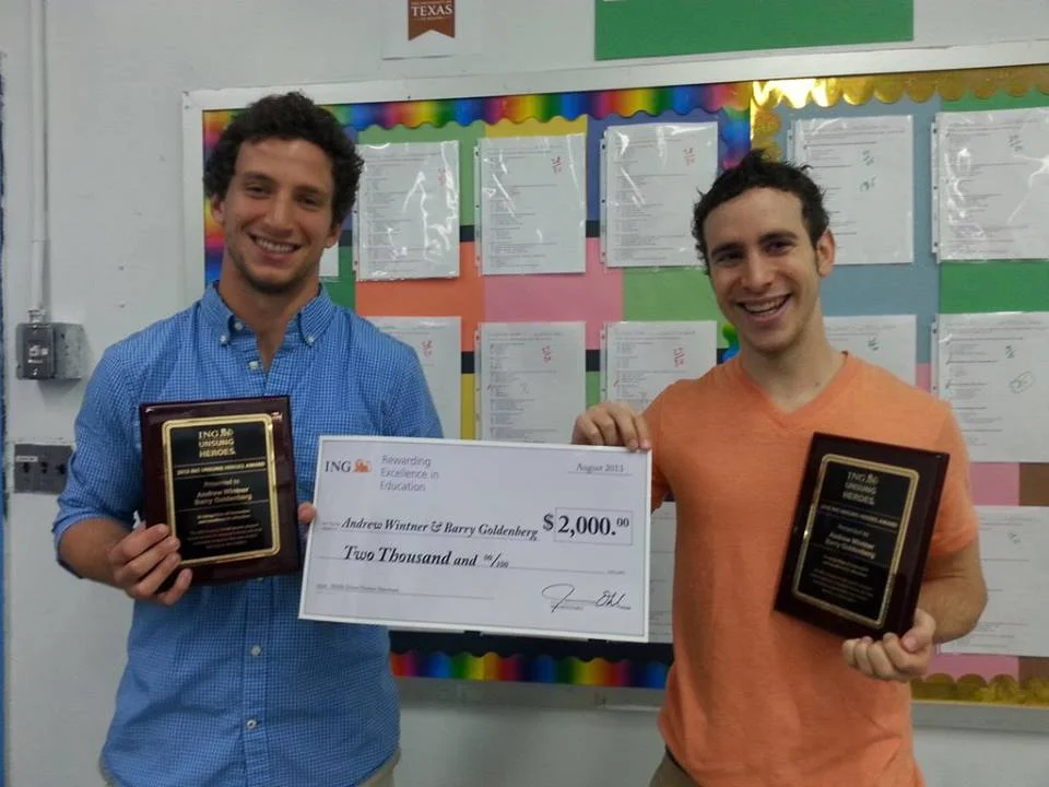Myself and one of the project collaborators receiving the ING Unsung Heroes Grant in 2013.