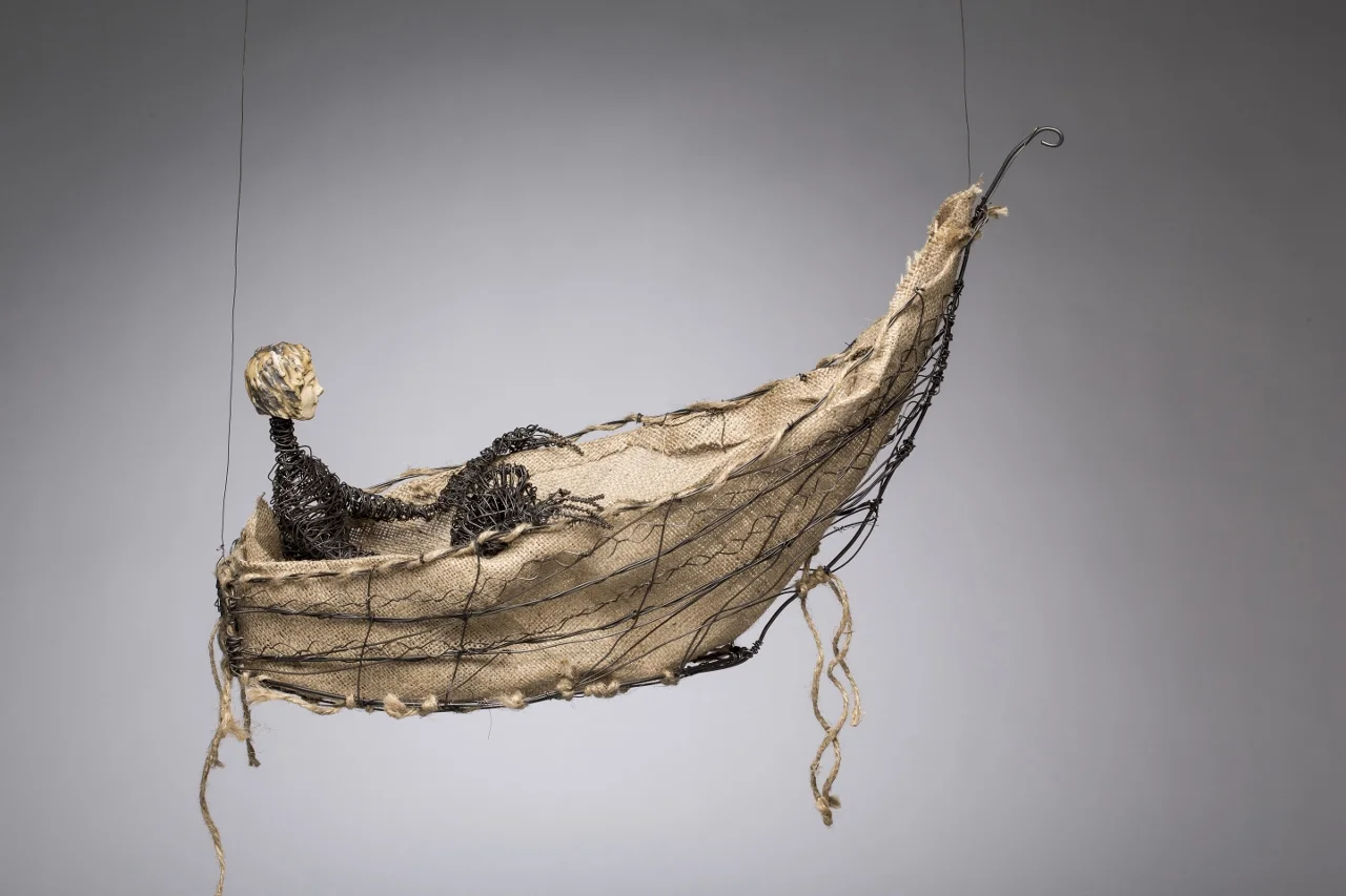Flat Bottom Boat with Figure