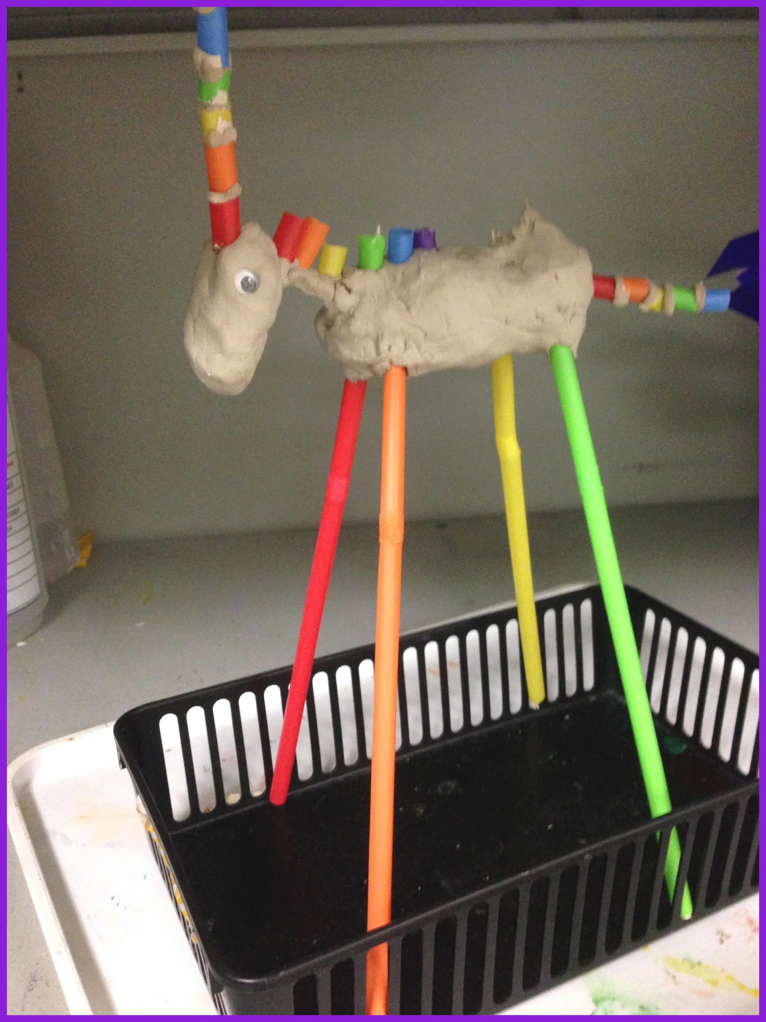 Inspired by the long legged creatures of Dali, this 10 year old created a magical unicorn.