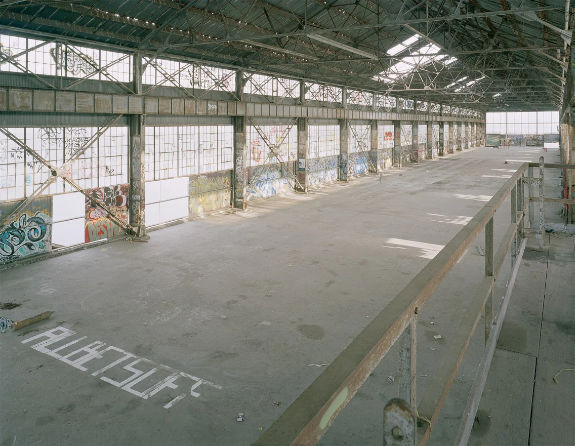 Warehouse 6, Union Iron Works, Pier 70, San Francisco, CA, 2005. #2 (vacant after failed proposal to convert into a new SFAI campus) 20"x24" haikyo seiro artist's statement
