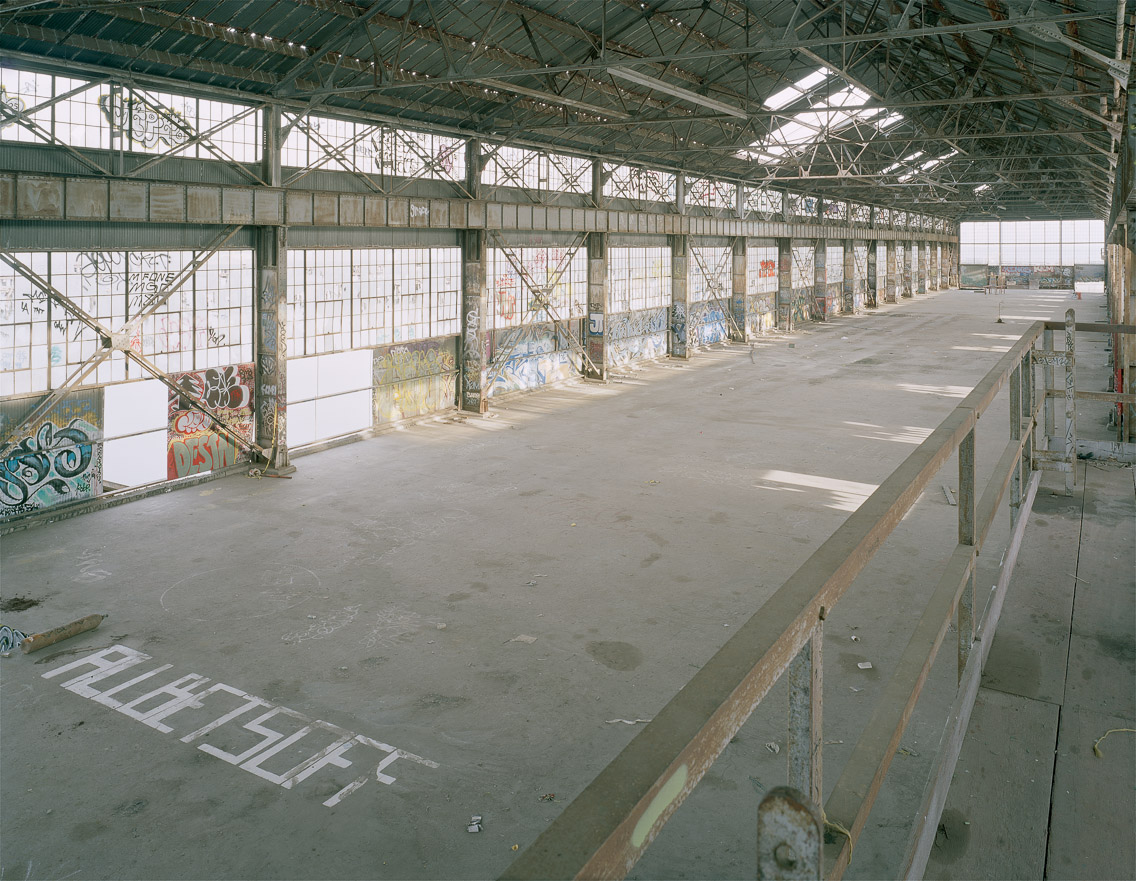   Warehouse 6, Union Iron Works, Pier 70, San Francisco, CA, 2005. #2 (vacant after failed proposal to convert into a new SFAI campus)  20"x24"   haikyo seiro artist's statement  