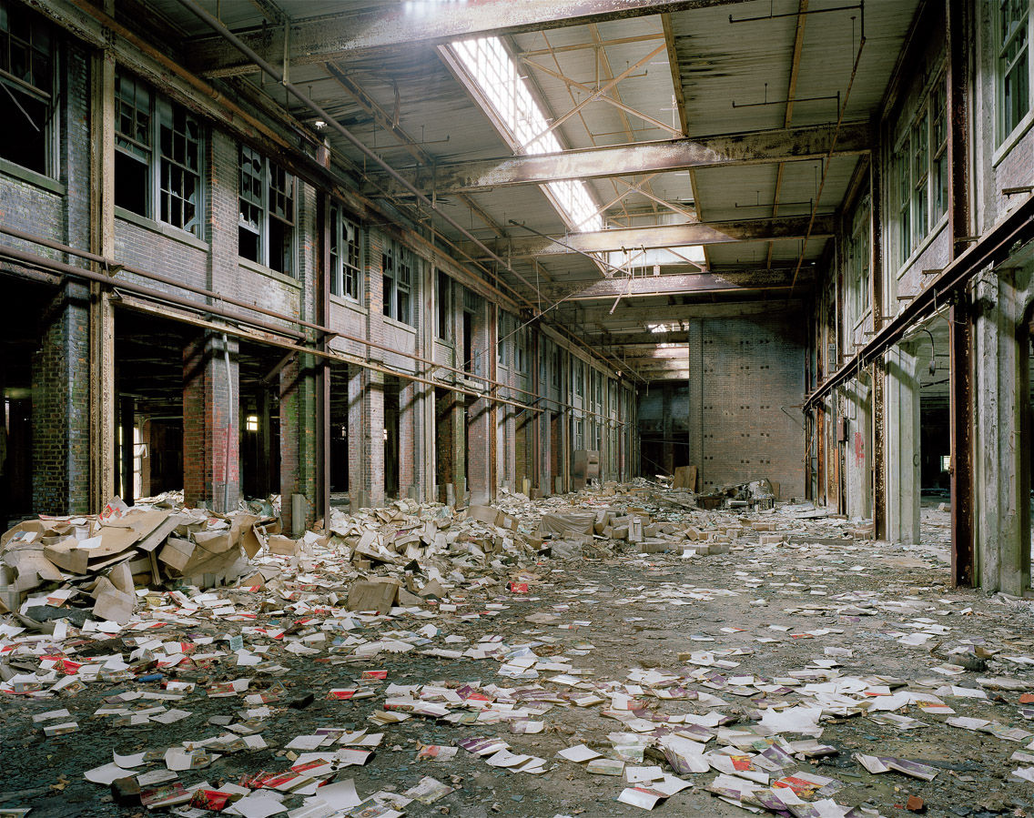   Power City Warehouse, Niagara Falls, NY, 2005. #2 (last used to store religious books)  20"x24"   haikyo seiro artist's statement  