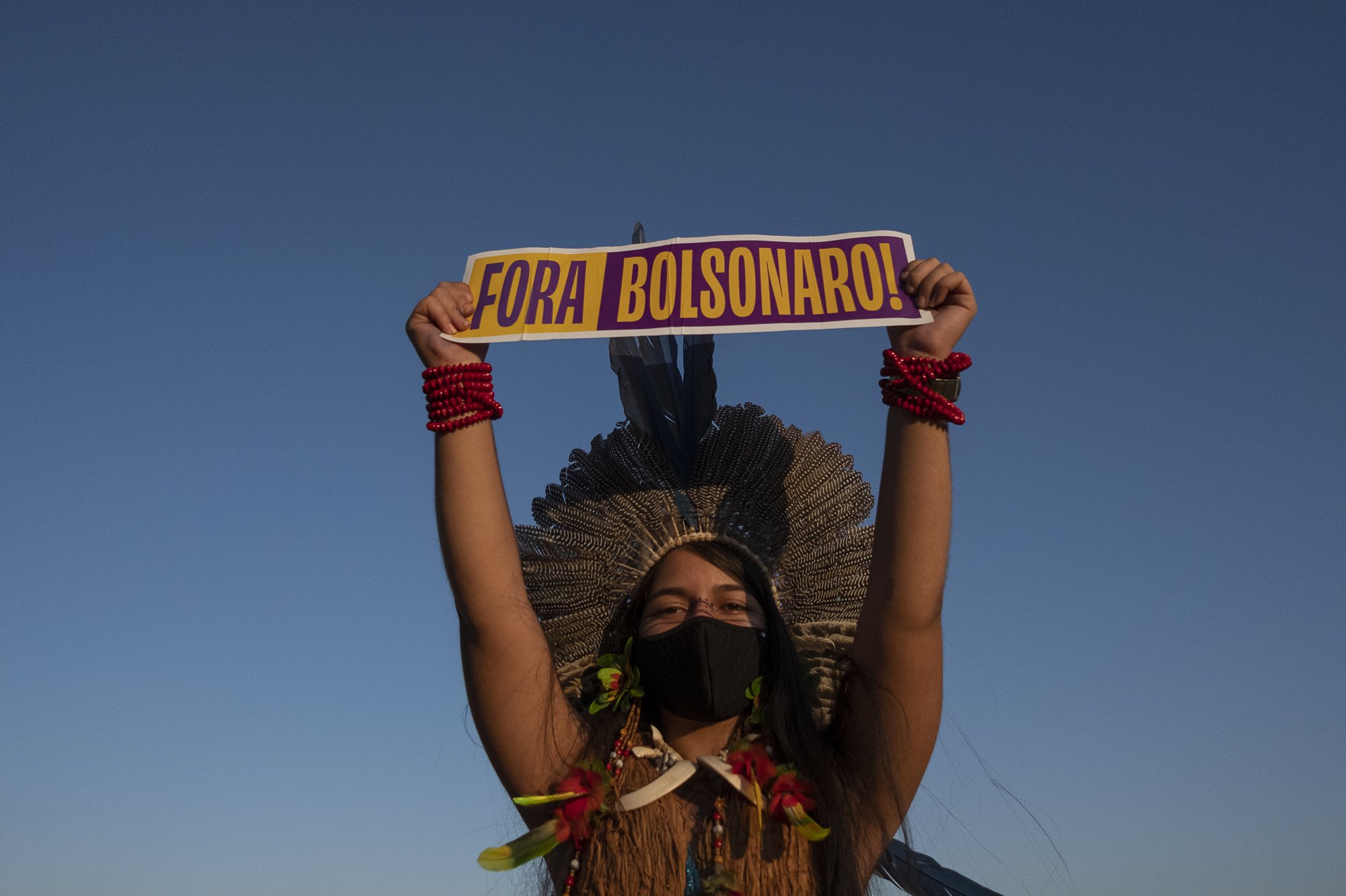  Mobilização dos indígenas no Acampamento Luta pela Vida, em Brasília para acompanhar a votação do PL 490, do marco temporal. 