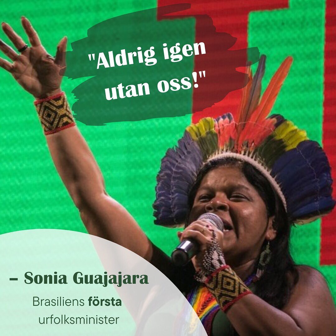 F&ouml;r f&ouml;rsta g&aring;ngen har en brasiliansk regering satt urfolken i centrum och erk&auml;nner deras medf&ouml;dda r&auml;tt att best&auml;mma &ouml;ver sina liv och territorier.

M&aring;nga k&auml;nner till den stora ledaren Sonia Guajajar