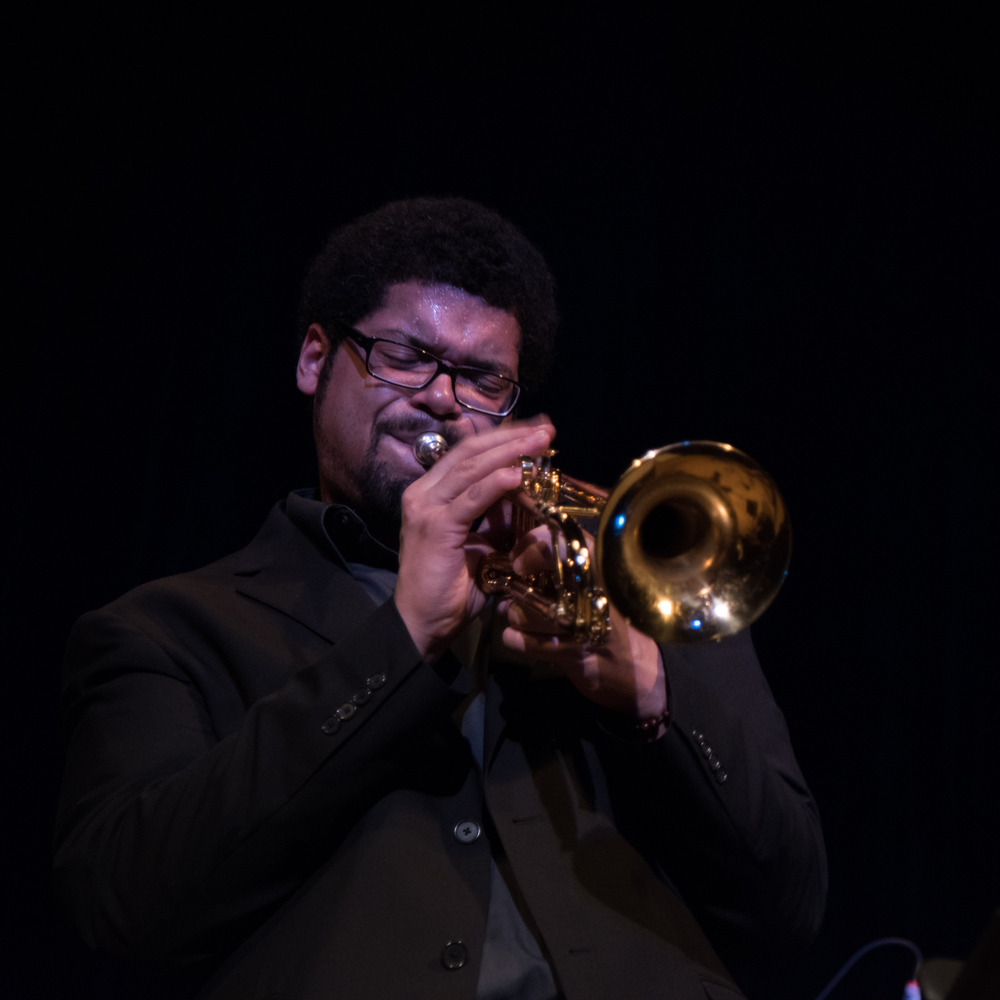 Josh Evans performing at New School Auditorium, January 15.