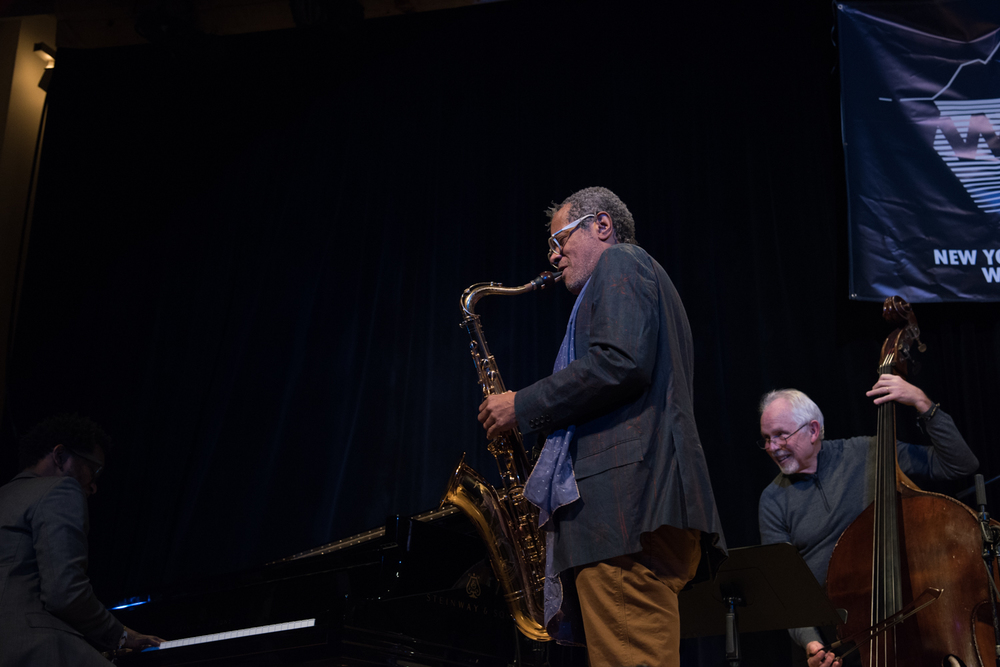 Aruan Ortiz (piano), Don Byron (saxophone) and Cameron Brown (bass) performing at New School Auditorium - 12th Street, January 16.