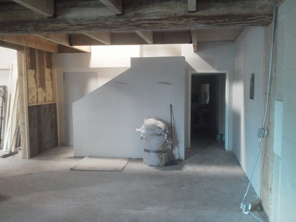 Stair well to the office.