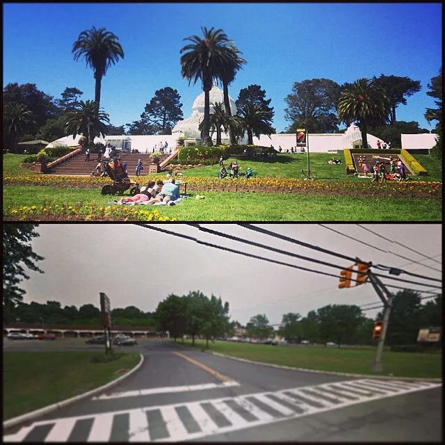 Above: The place I bike to most frequently in San Francisco. Below: The place I biked to most frequently in New Jersey.