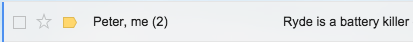 Actual Gmail Message from Peter
