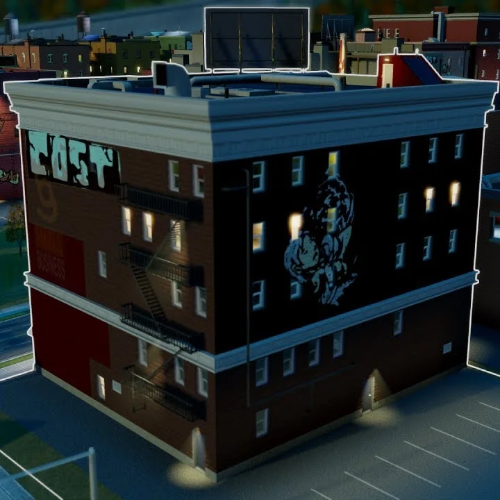 Sim City 5 Graffiti on a building indicates high crime (so do maps)