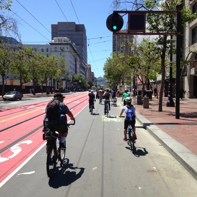Cruising up Market St. Photo by Kaveh
