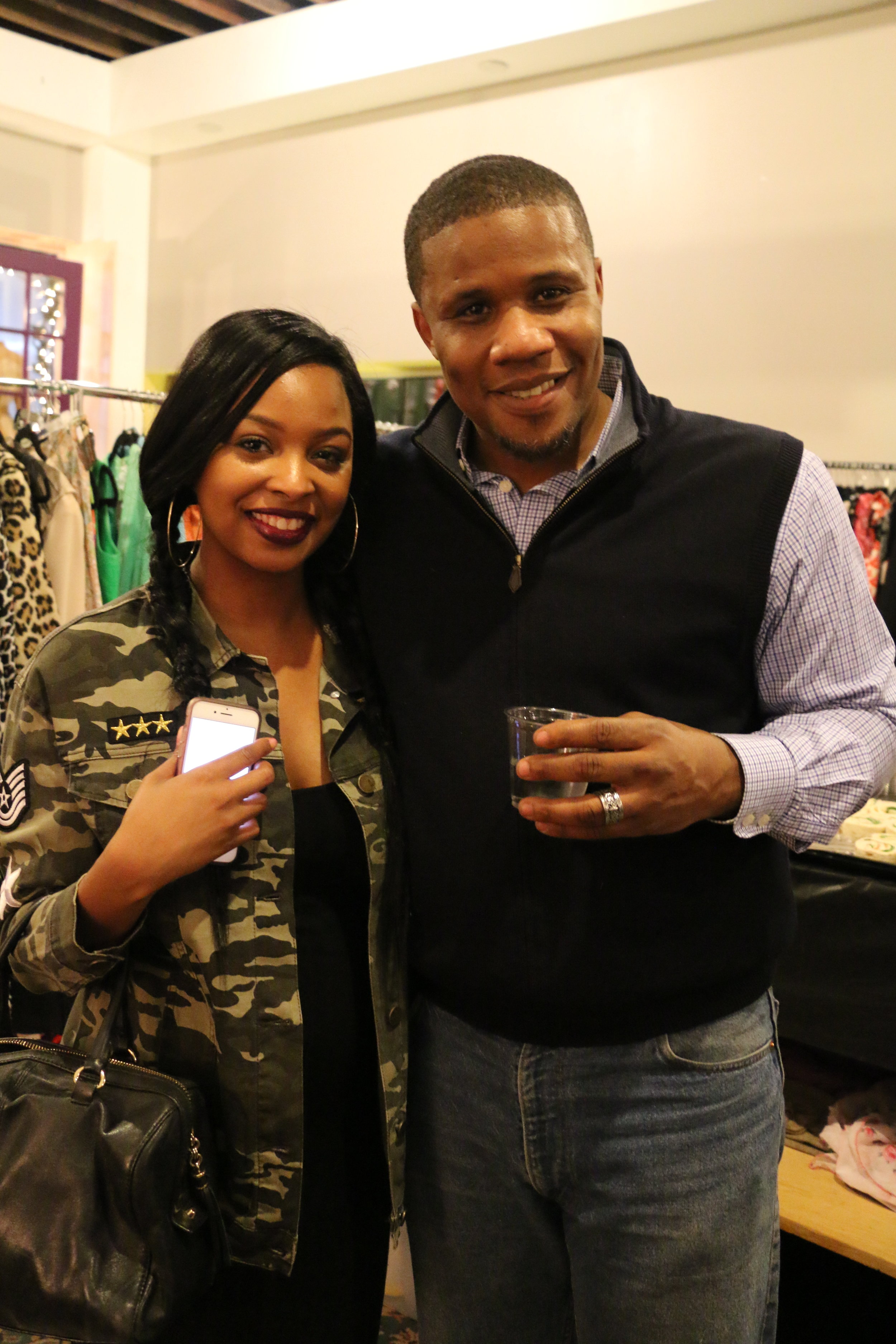 Pictured with one of two of the Owner's of Thrift On The Ave, Christopher Pratner
