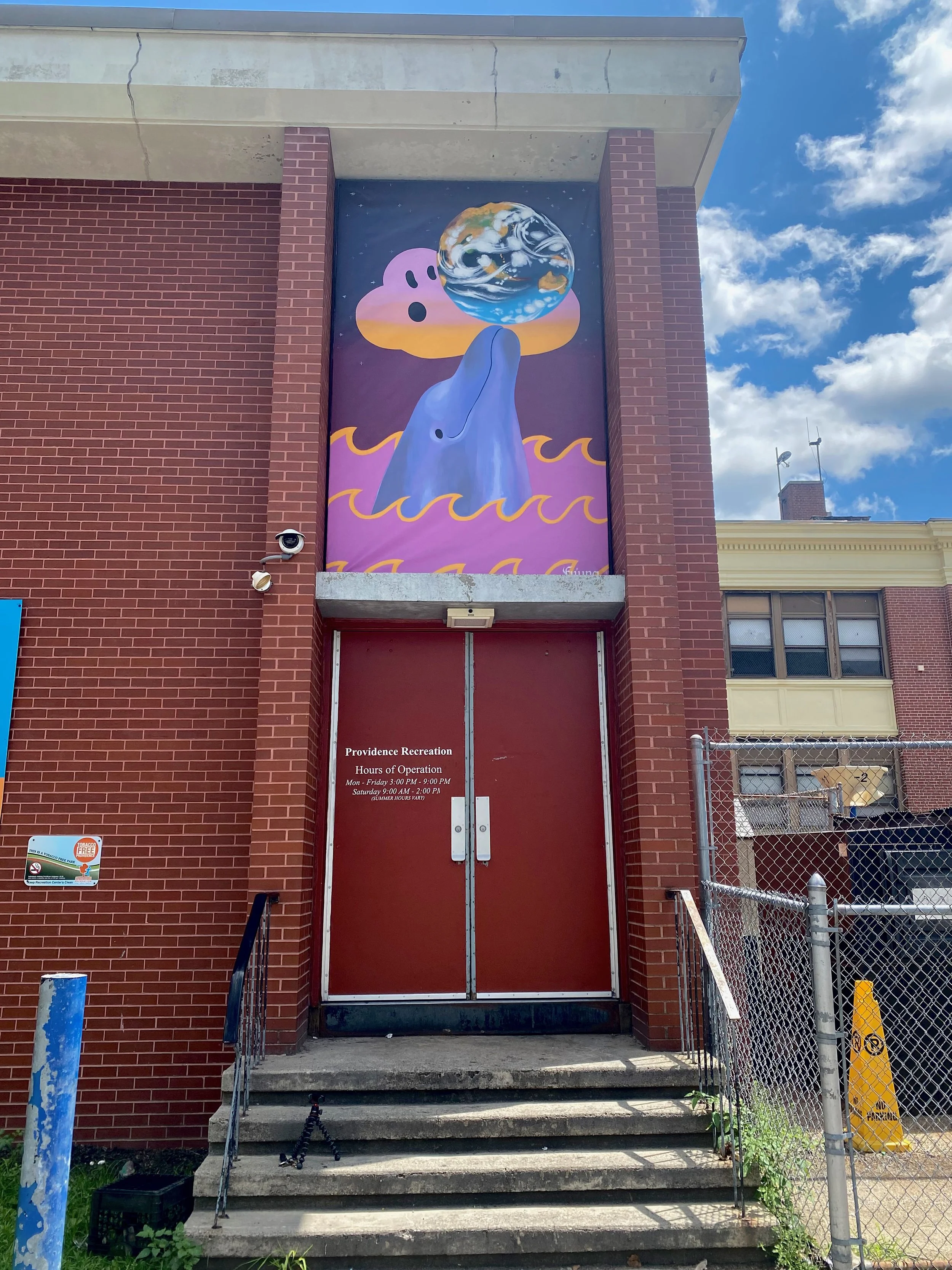 Dolphin balancing globe