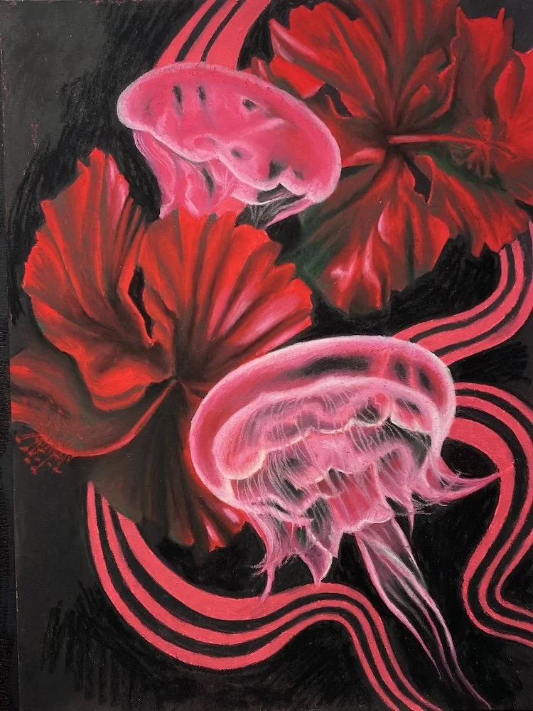 Jellyfish Dreams, pastel, 2024