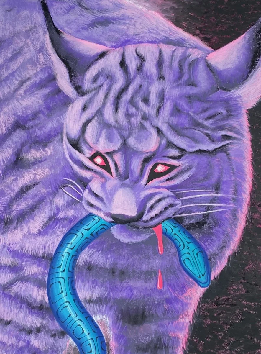 The Catch, pastel on mounted paper, 2024