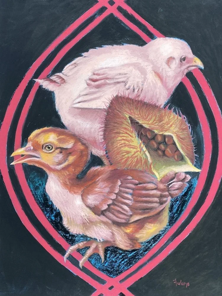 I Achiote, pastel on paper, 2024