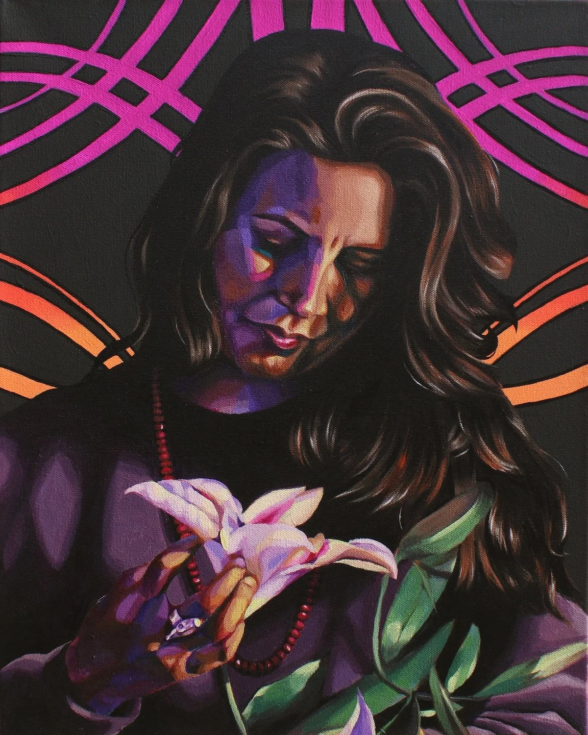 Floral Pieta, acrylic on canvas, 2024