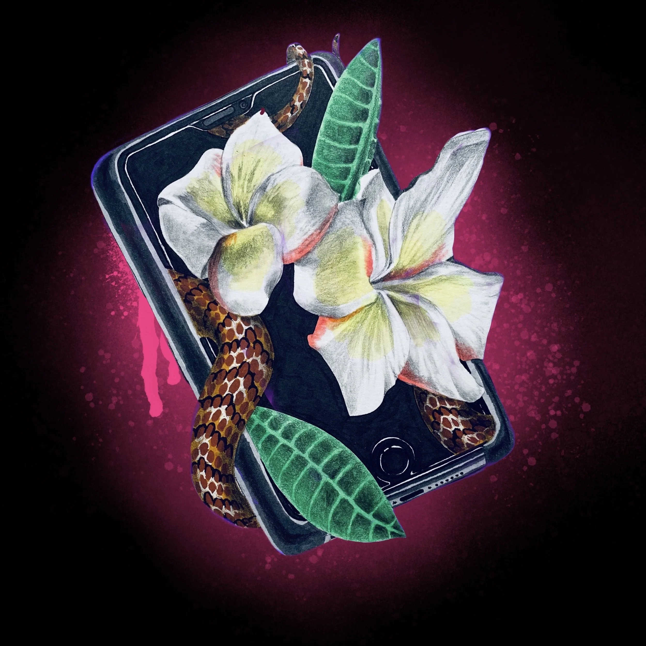 Invasive species - proliferation, mixed media and digital, 2020