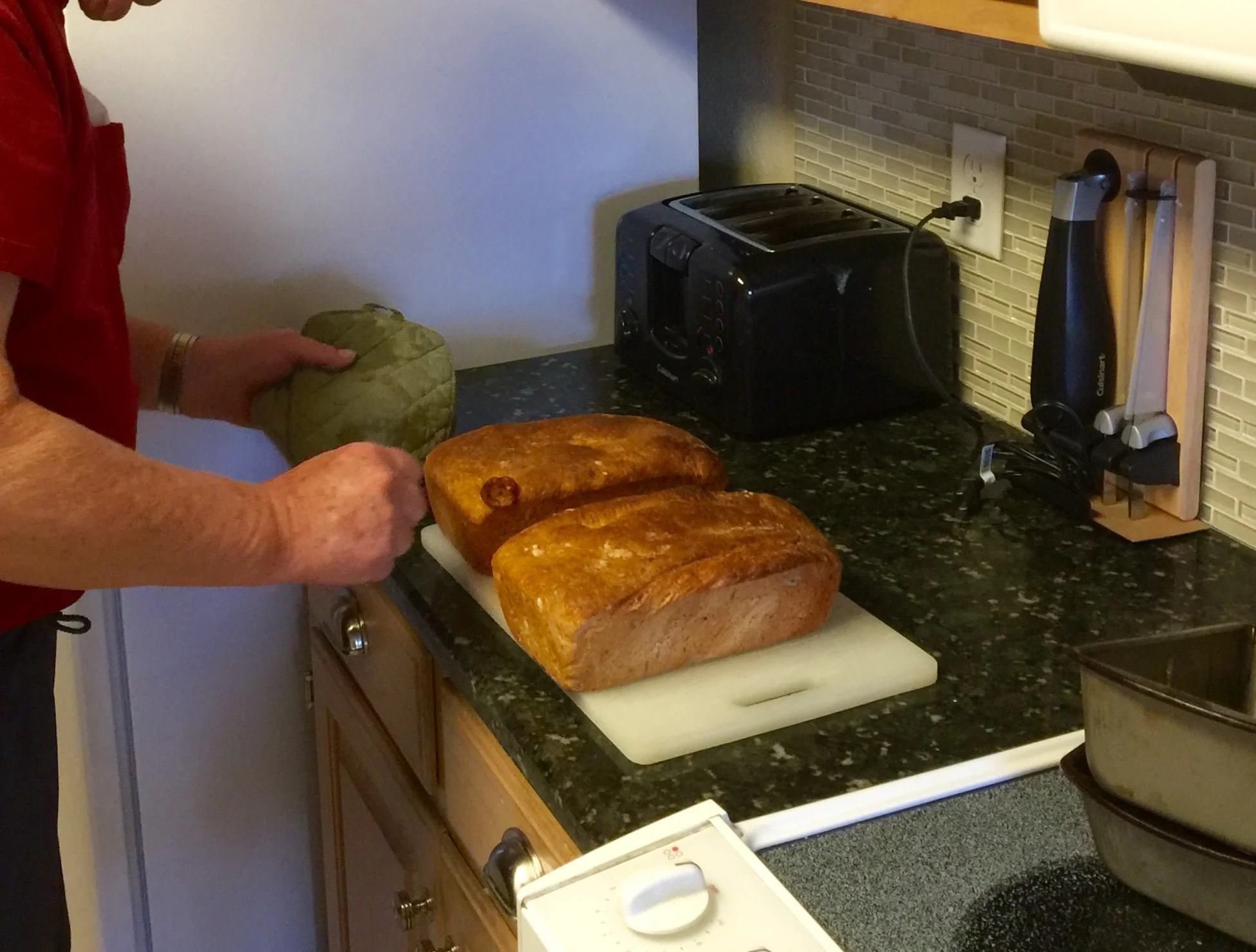 Day three: divide into pans, let rise again and bake. Voila - the finished product!