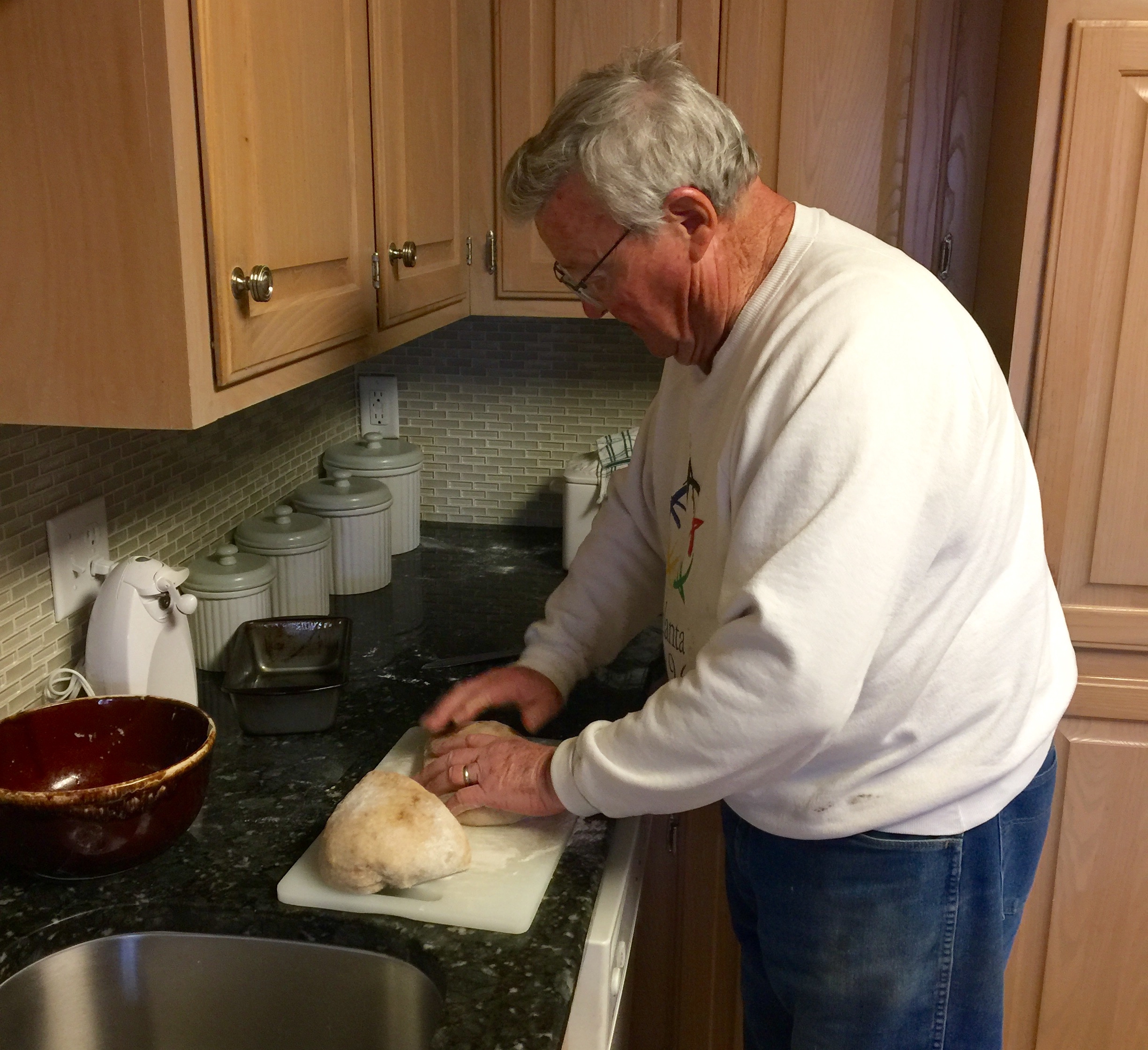Day two: knead the dough and let it rise.