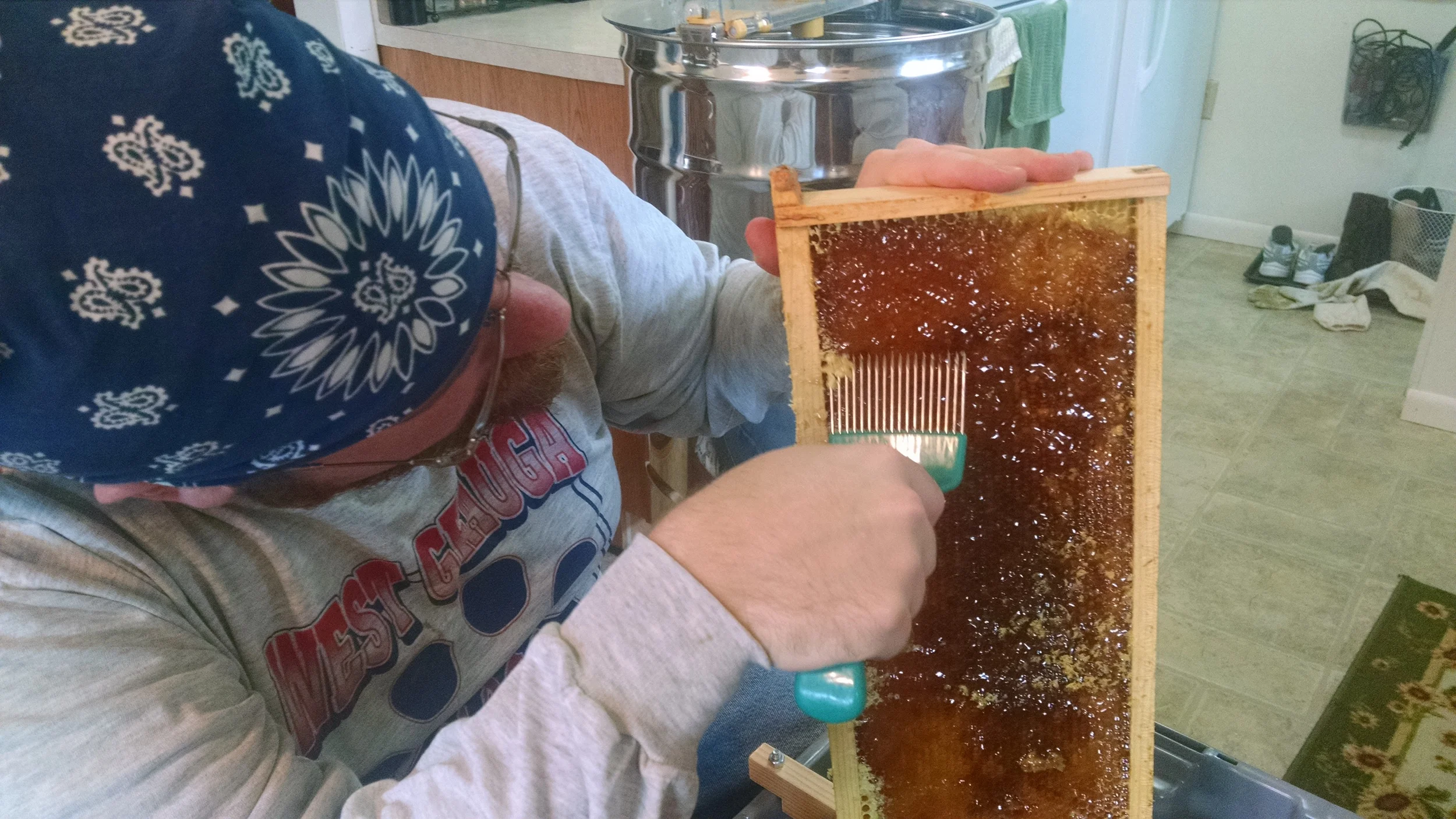 Doing the cleanup work.