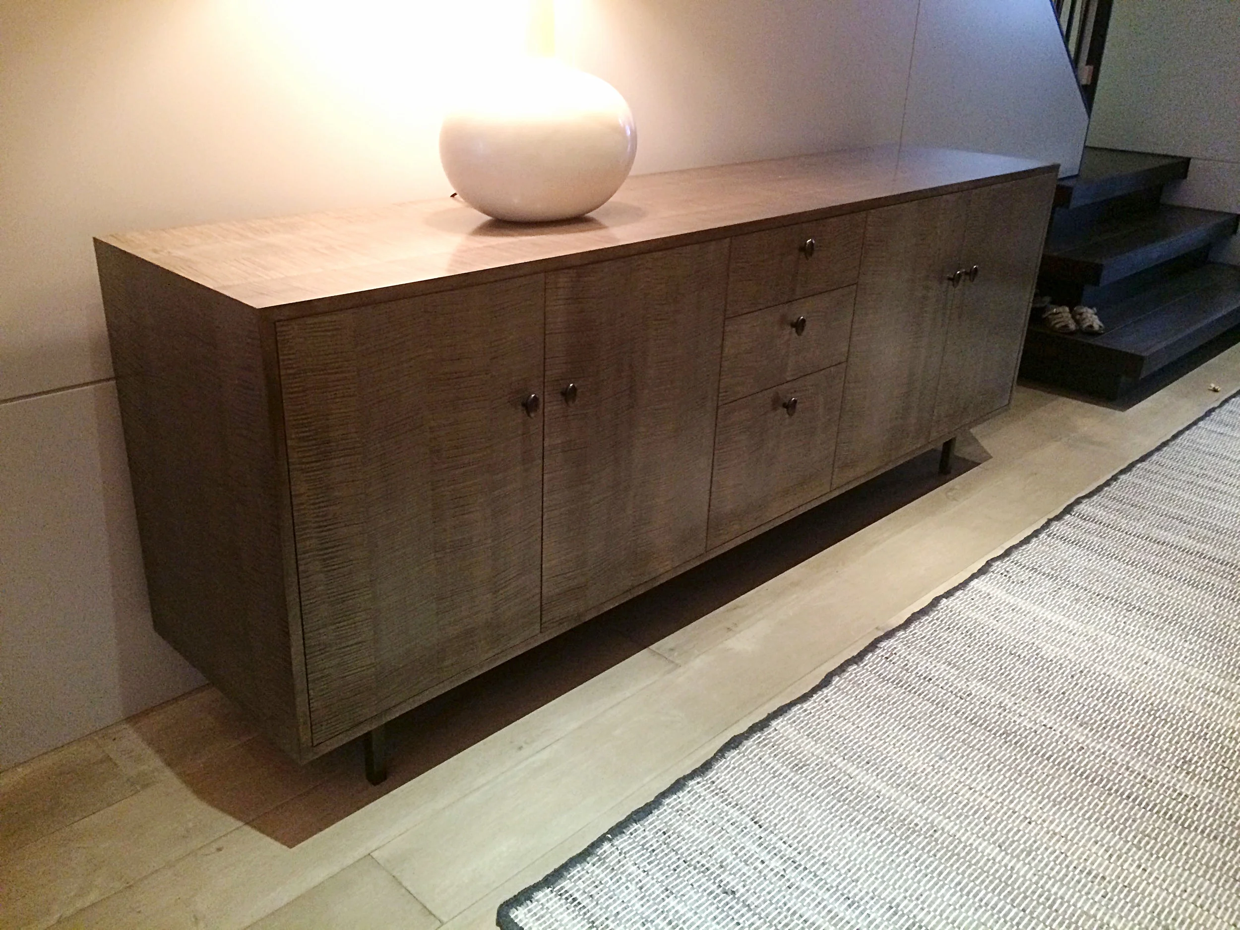  Gray Fiddleback Sycamore Credenza 