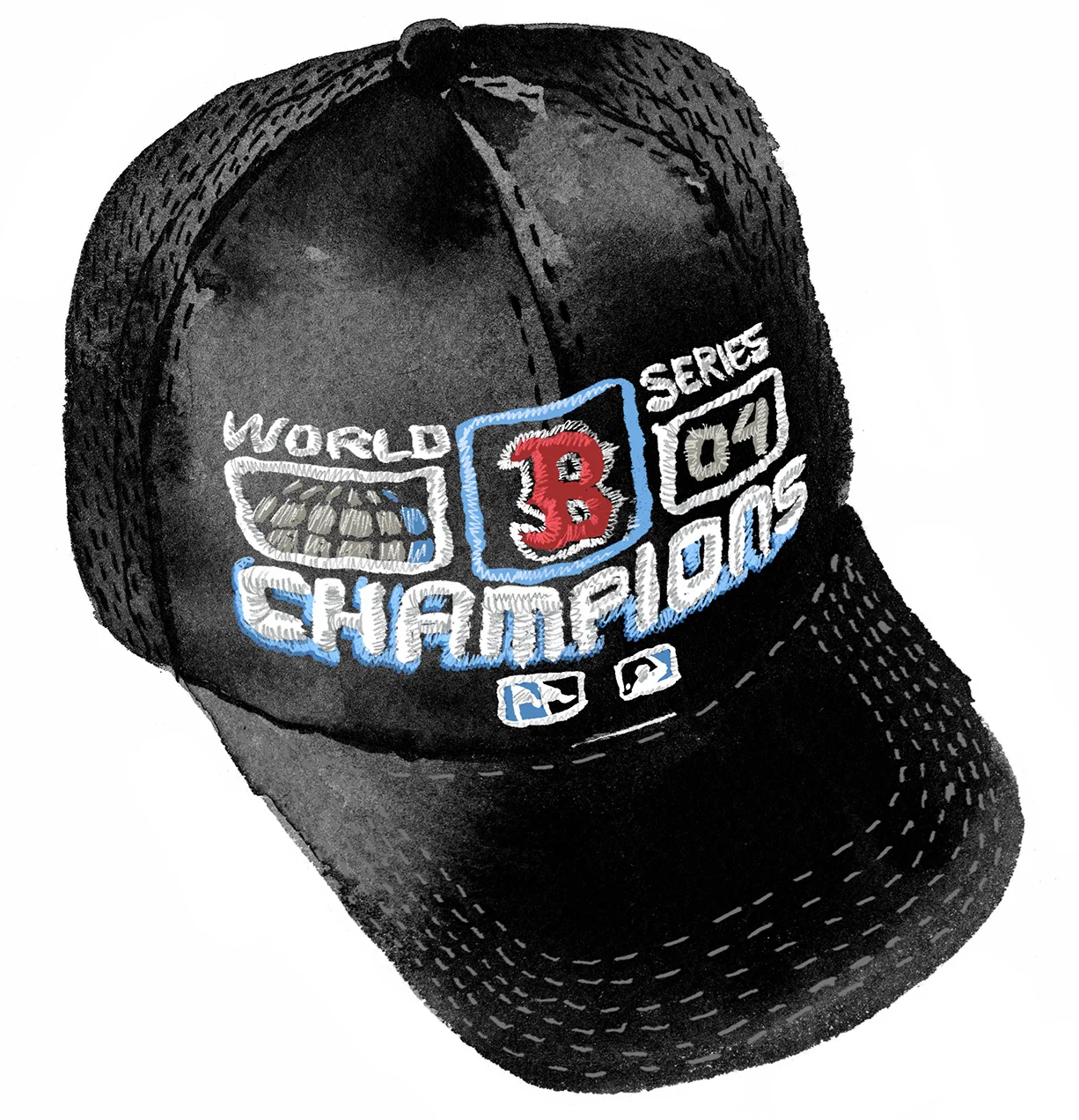 Boston Red Sox Of course things turned around for Boston sports in the early 2000s. This 2004 Red Sox World Series Champions hat is hugely sentimental and massively ugly. Still heart it.