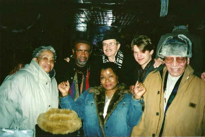 Murphy's Place Claude Black or Clifford Murphy's 75th Birthday l-r Johnny O'Neal's mother, Johnny O'Neal, Ramona Collins, Jim Gottron me, Claude Black 2007 or 2008 photo by Brad Berger