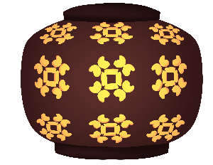  An illustrated lantern featuring the Chocolate Lanterns colors. 