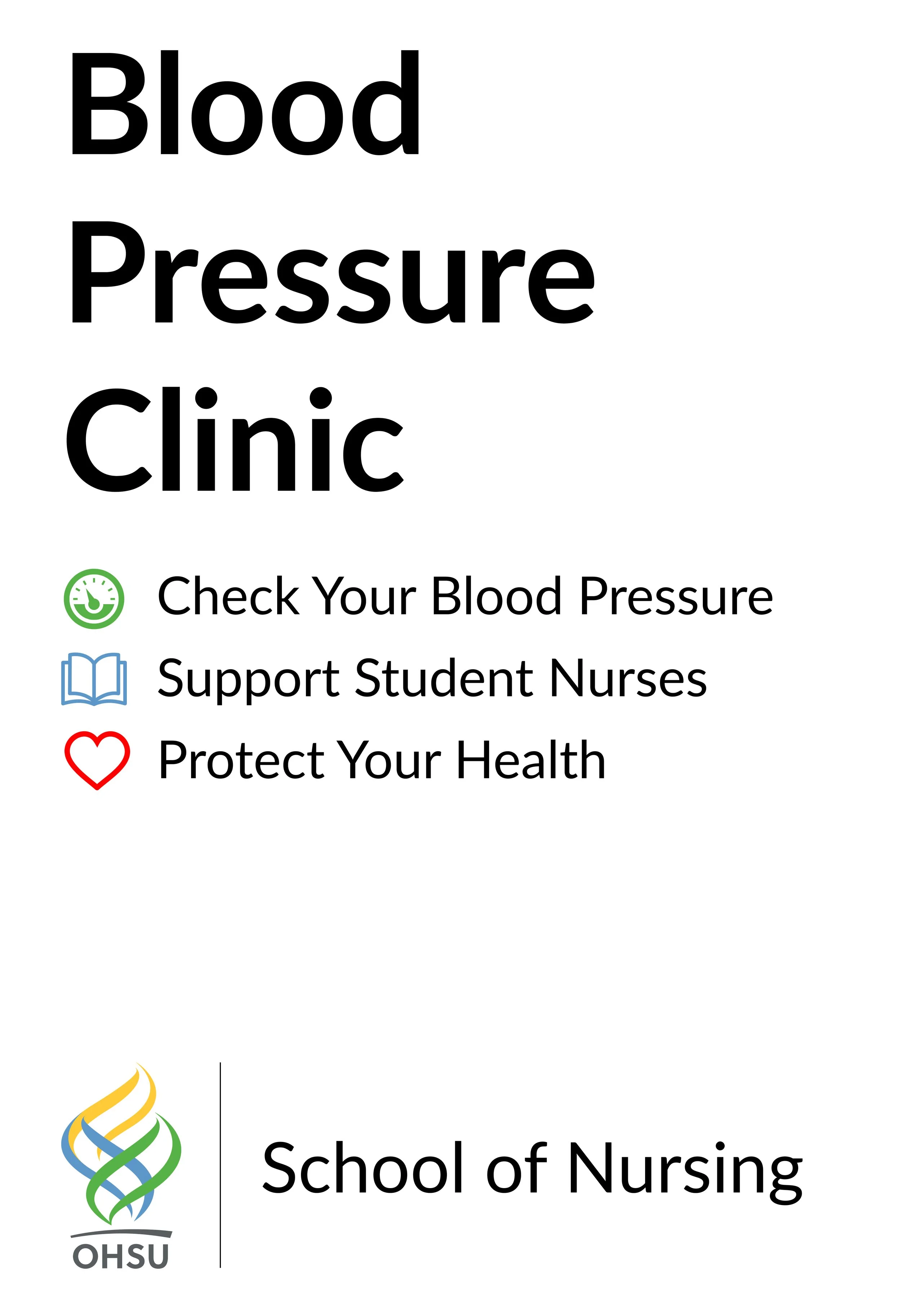 White poster with title, value bullets, and OHSU Logo.