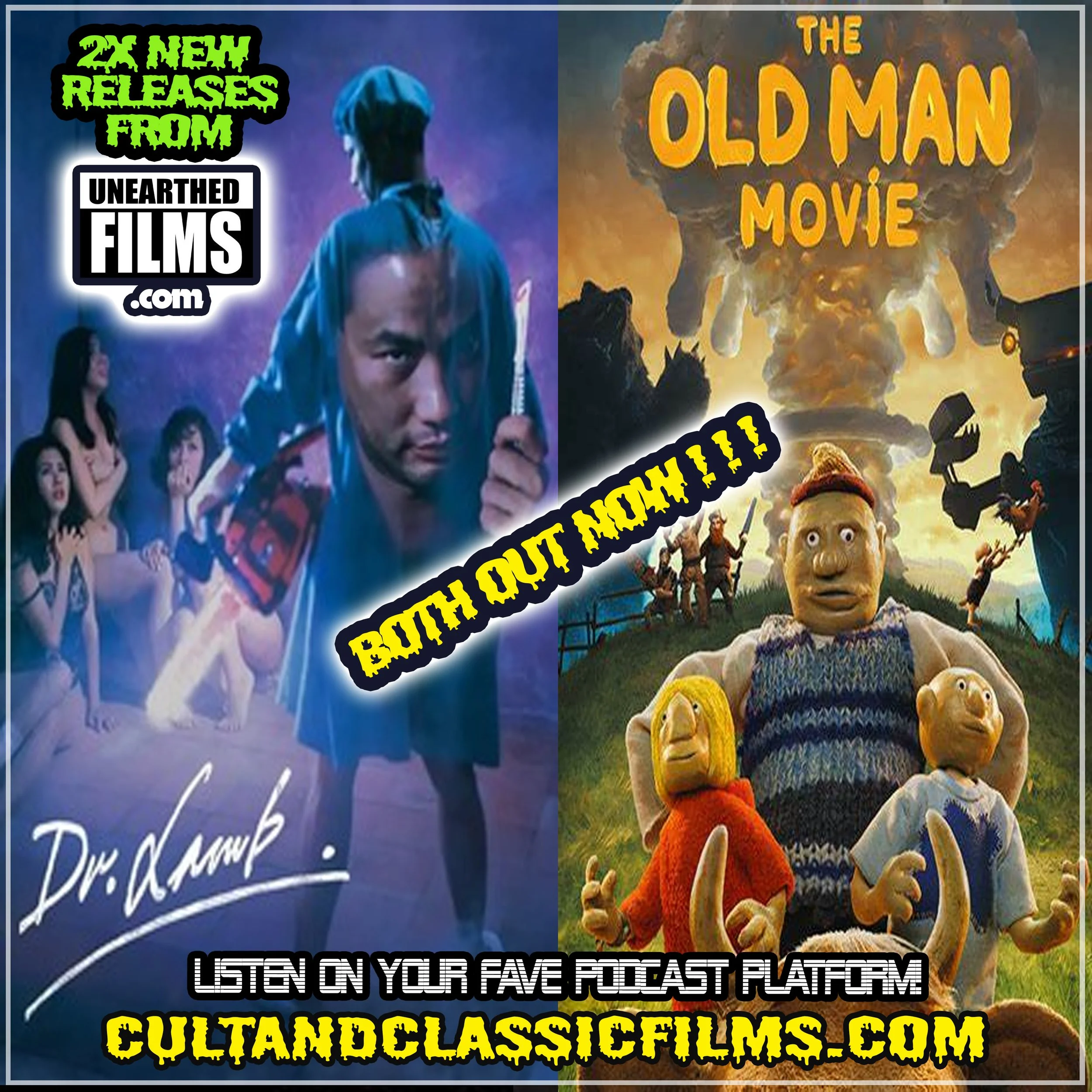 EP 120: UNEARTHED FILMS New Releases Reviewed! "DR. LAMB" (1992) AND "THE OLD MAN: THE MOVIE" (2019)!