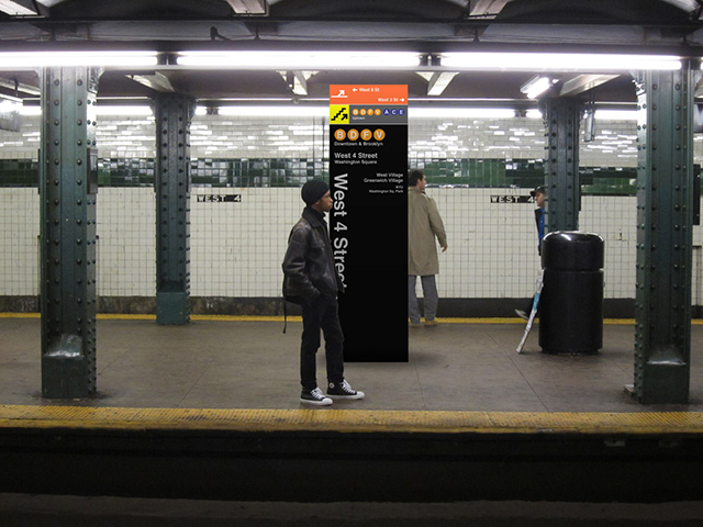 Platform vertical signage mockup