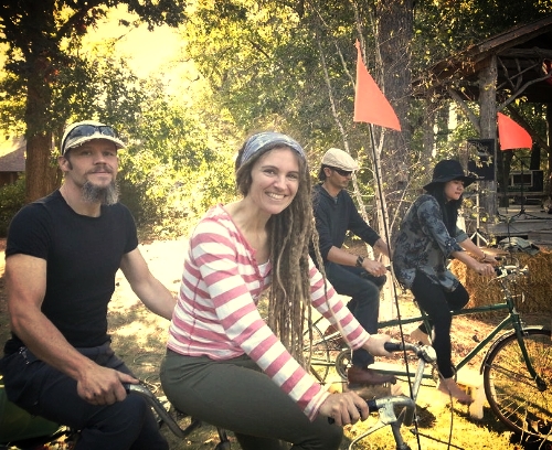 Bike powered PA system.