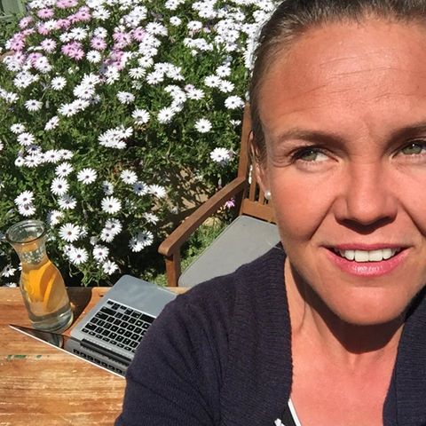 Look at these two photos of me - this one's the original. It’s an ok photo, but I’m looking a little bit burnt in the sun there.