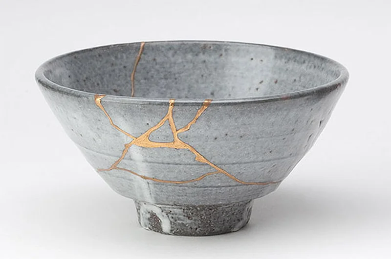 Kintsugi repair - if you search Google or Pinterest you will find this and many other beautiful examples of Kintsugi.