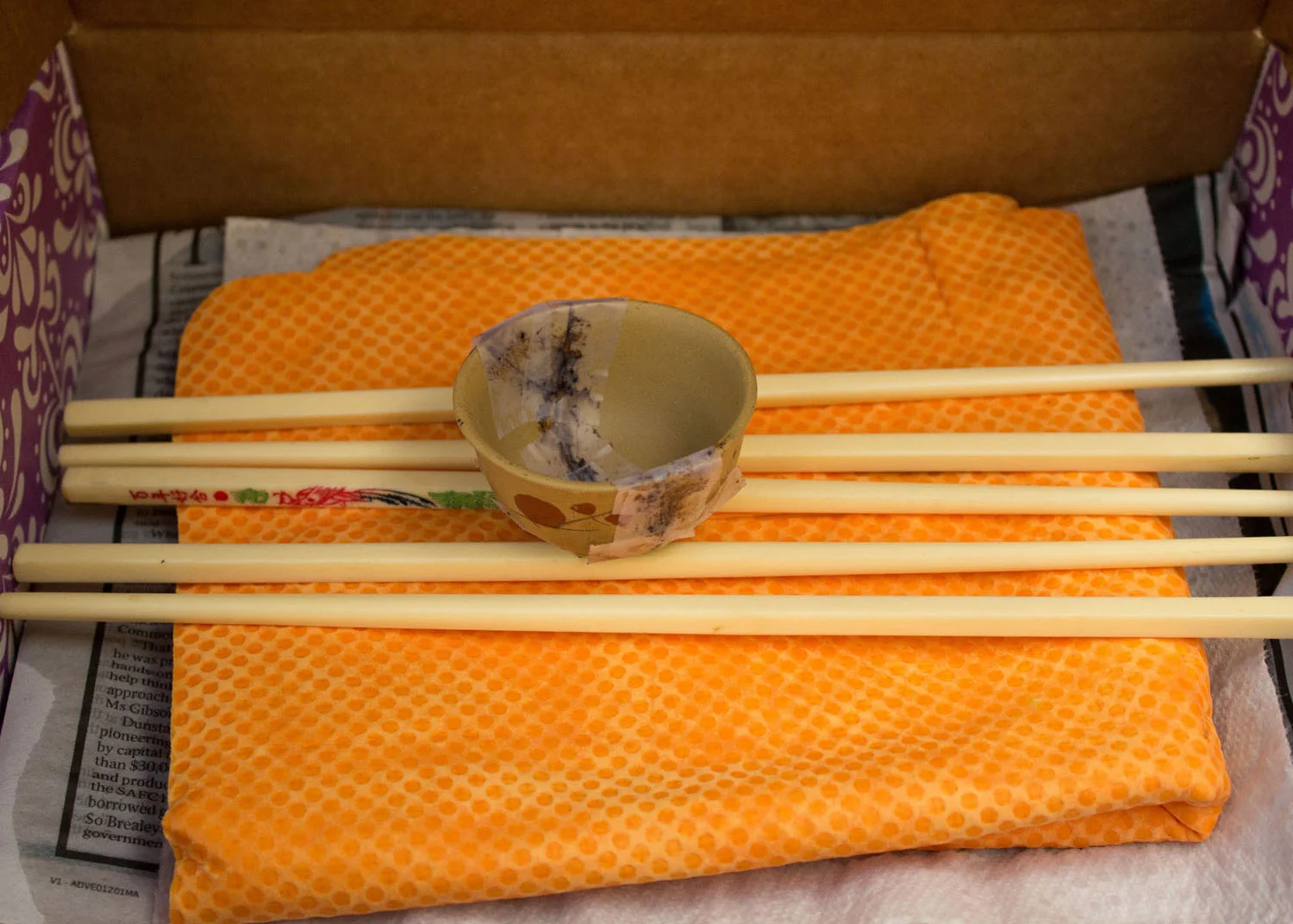 Tea cup in muro to dry