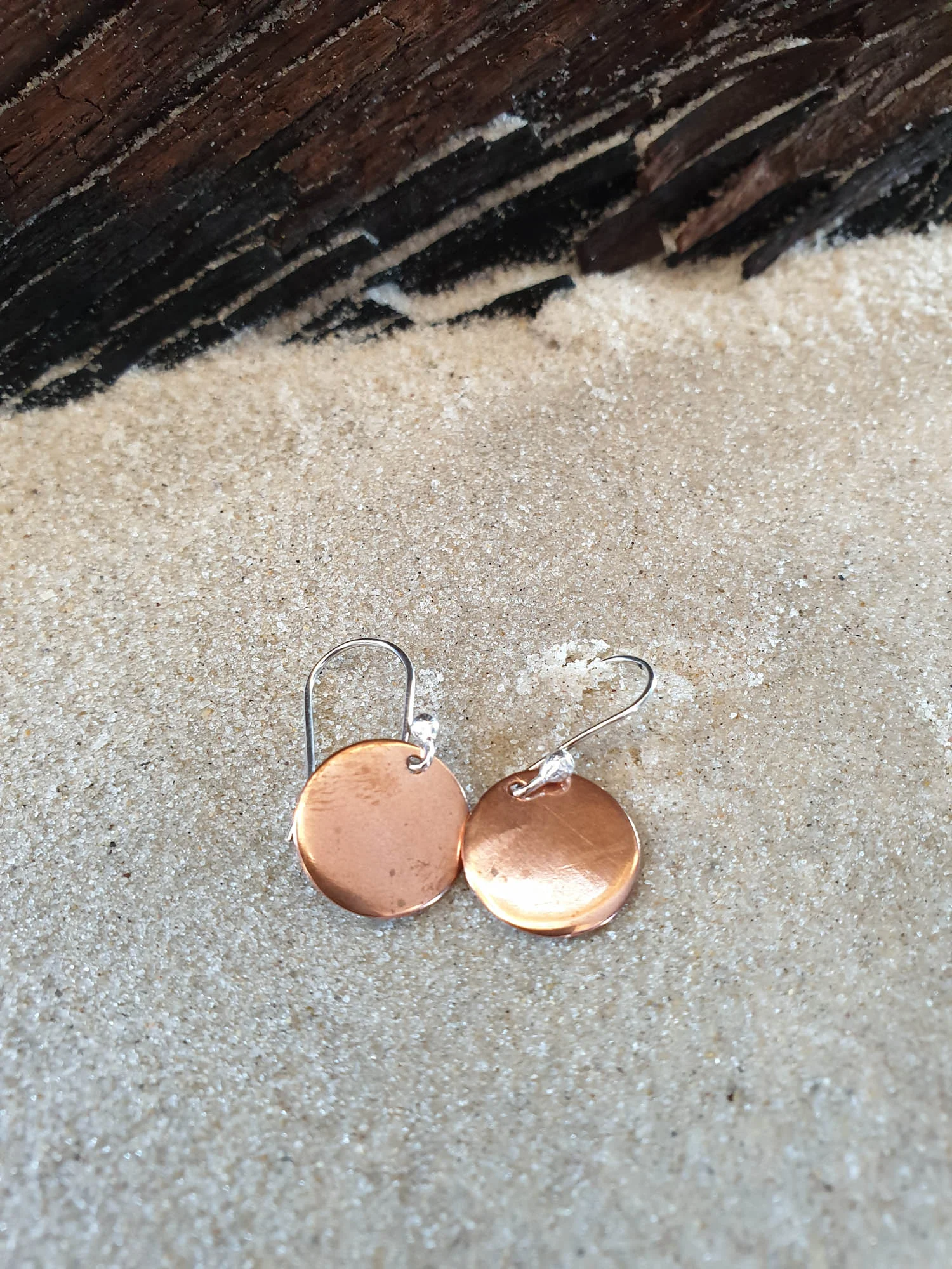 Copper and silver disc earrings.jpg