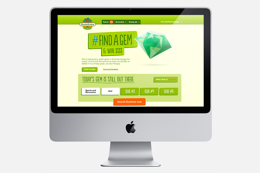Gumtree Find A Gem Homepage
