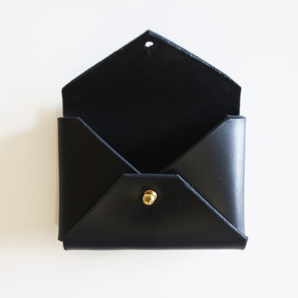 Black Leather Envelope Wallet