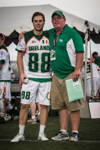 The Physio Comapny’s MVP, Brian Gillis presented with the match ball by Coach Tom Prior