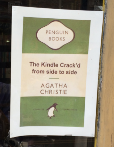 Poster in Hay book shop window
