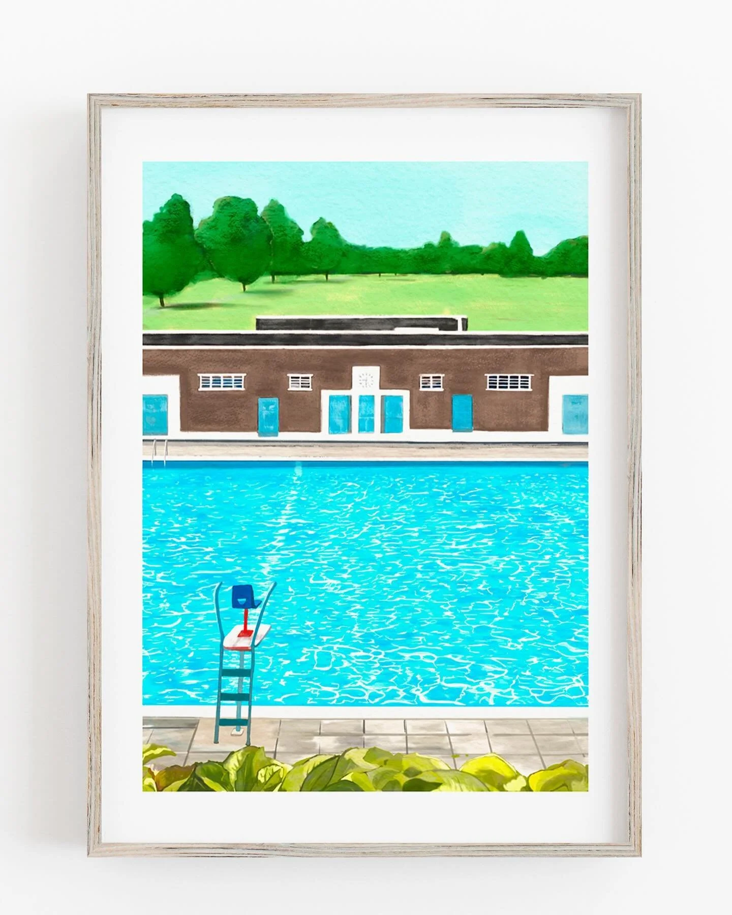 A brand new Brockwell Lido print for @drawntogetherart 🏊&zwj;♀️ This one will be available on our website and Etsy shop soon! 

#brockwelllido #southlondongallery #brockwellpark #londonart