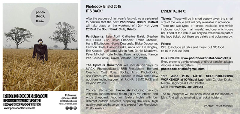 Photobook Bristol - 12th - 14th June 2015. I'll be talking about the process of creating Neither.