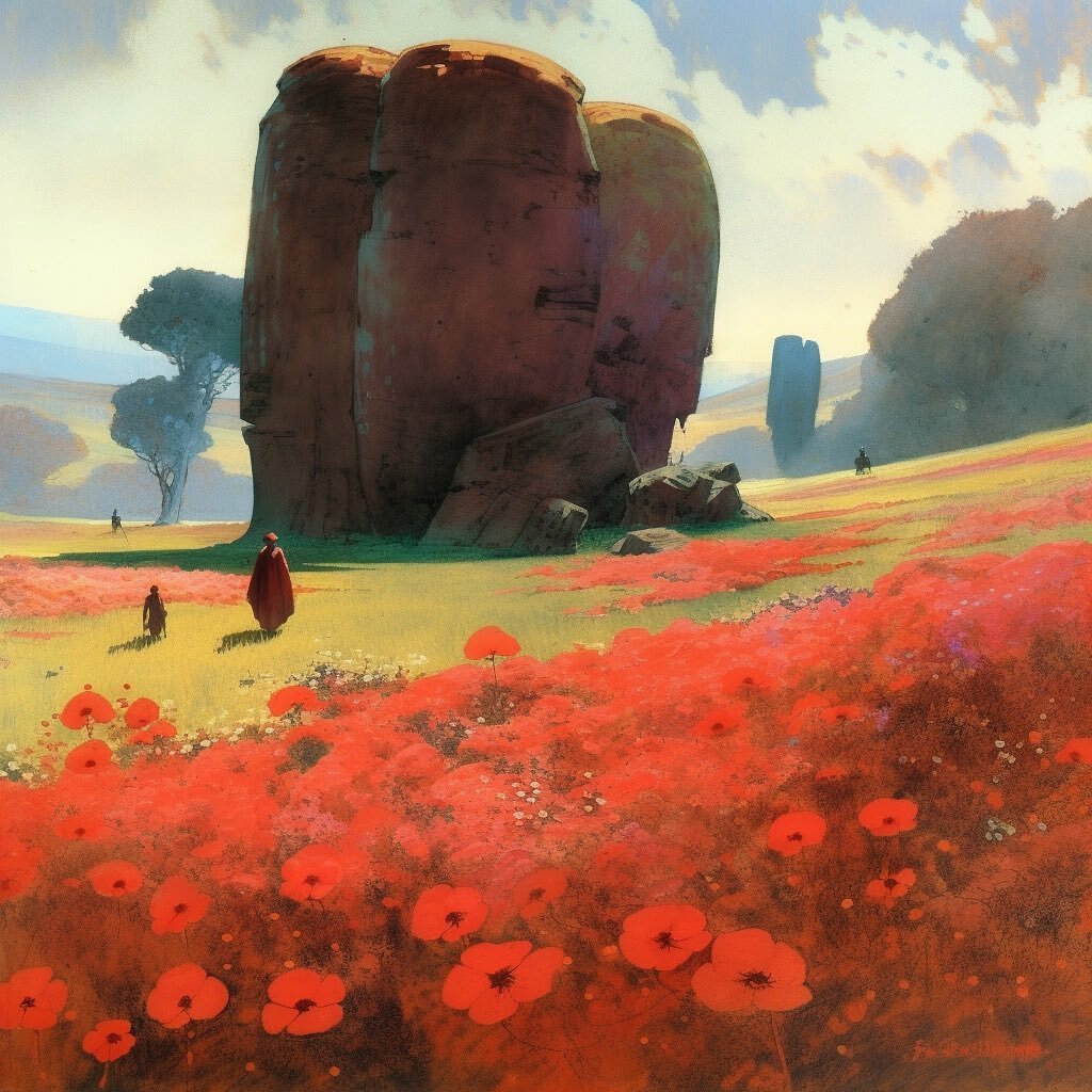 further developing all planned environmental concepts in midjourney, setting the mood to hit when developing&hellip; here are a few of the many highlights&hellip; 
.
.
.
.
#indiegamedev #midjourney #conceptart #aiart #fantasylandscape #odilonredon #v