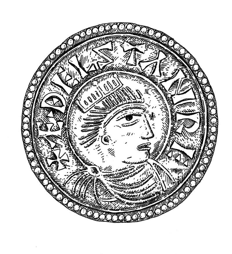 Stamped coin design