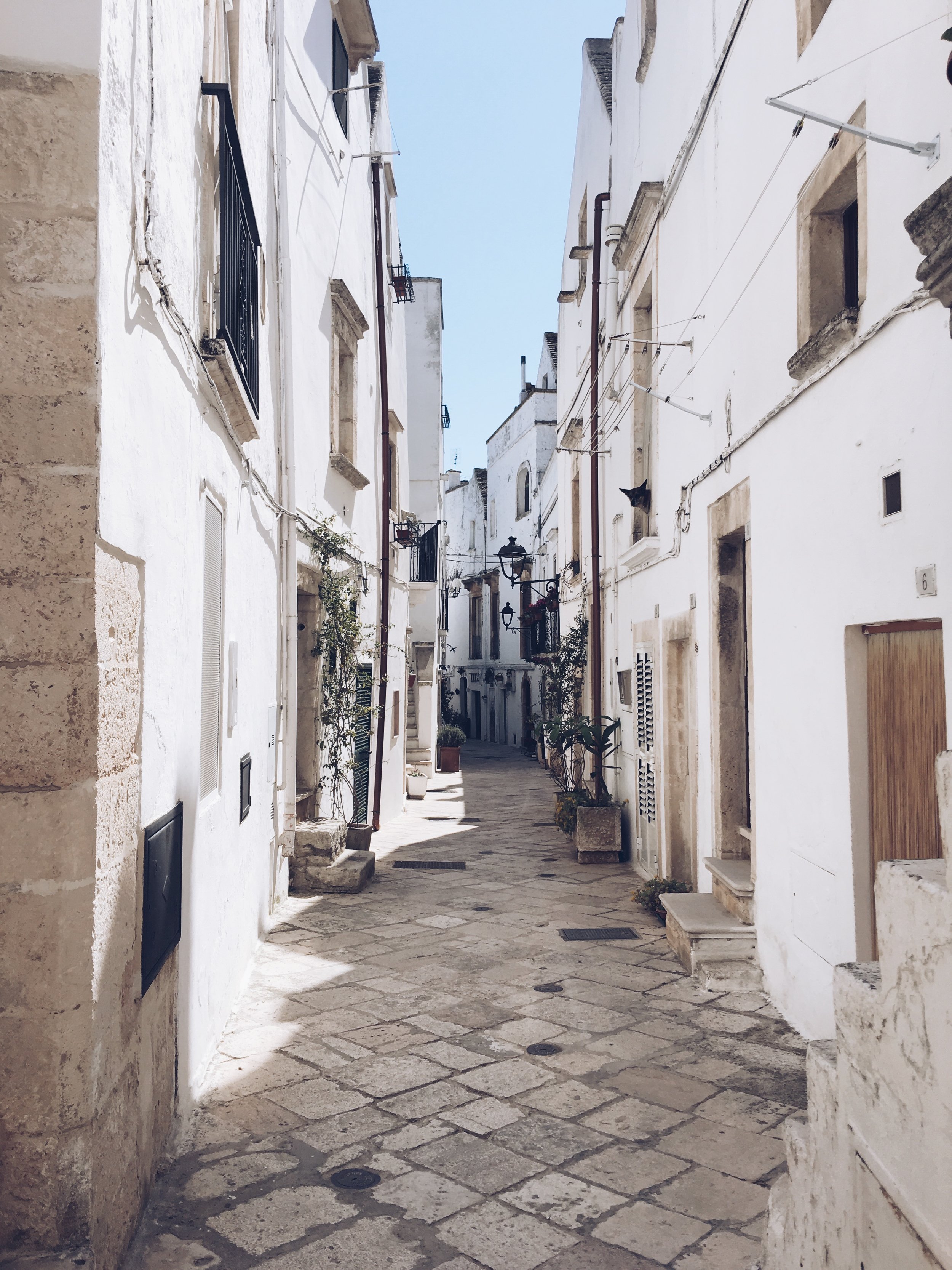 Narrow alleyways of Locorotondo