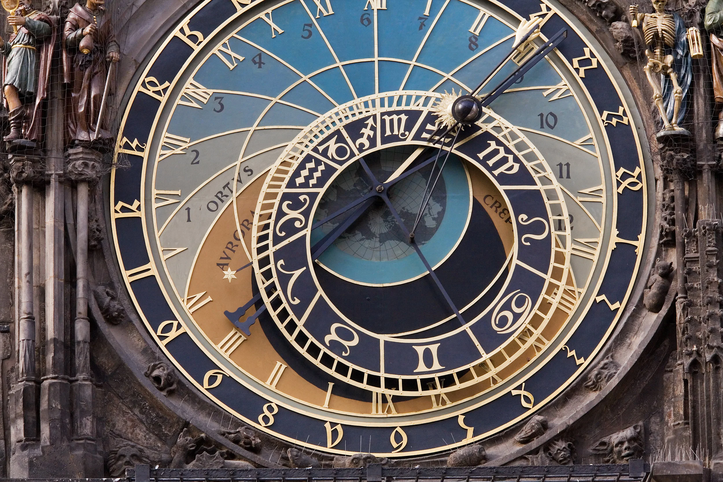 A section of the Prague astronomical clock .