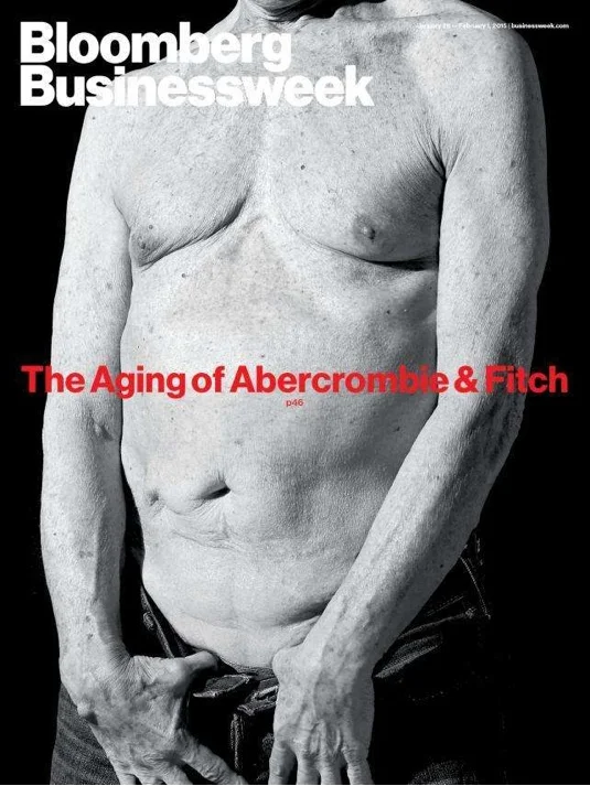 Ad Age called Bloomberg's daring art direction "Gross and Awesome", so I can't decide whether to compliment them for calling this 70-something torso awesome or to be mad at them for calling it gross. 