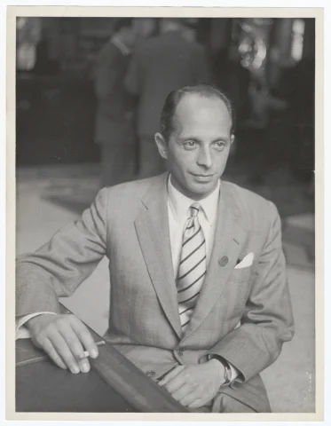 Gerhart Riegner, probably at the meeting of the World Jewish Congress in Montreux, Switzerland.