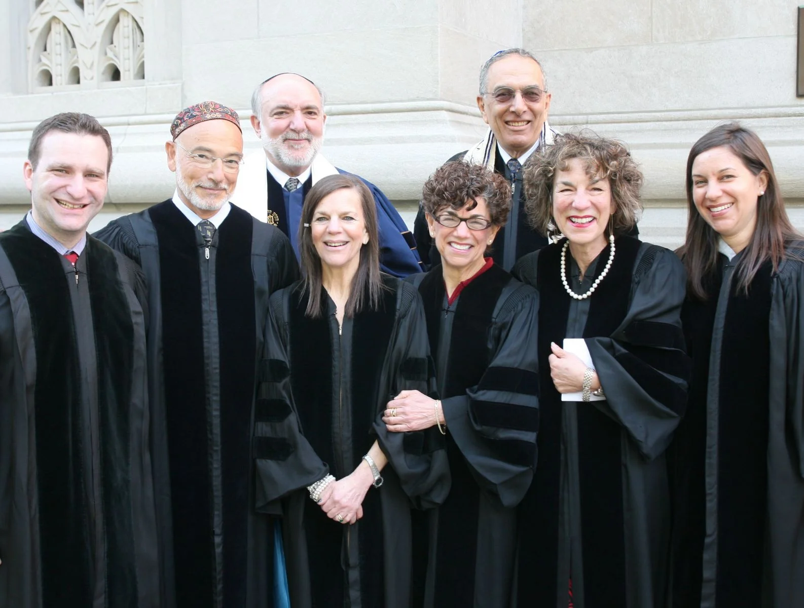 Rabbi Levi Lauer (second from left) with Rabbi David Ellenson, President of HUC-JIR, Irwin Engelman, Chairman of HUC-JIR's Board of Governors, and members of the Joseph family at the Ordination and Investiture Ceremonies at Congregation Emanu-El of the City of New York on Sunday, May 8, 2011, when Levi Lauer was awarded the Roger E. Joseph Prize.